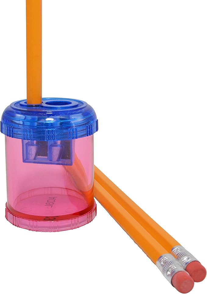 Westcott Plastic Manual Pencil and Crayon Sharpener, Assorted Colors (12202), single