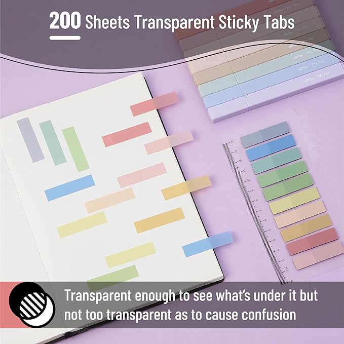 Mr. Pen Aesthetic 16 Pack Colored Gel Pens & 200 Sheets Sticky Tabs - No Bleed Highlighters for Bible Pages