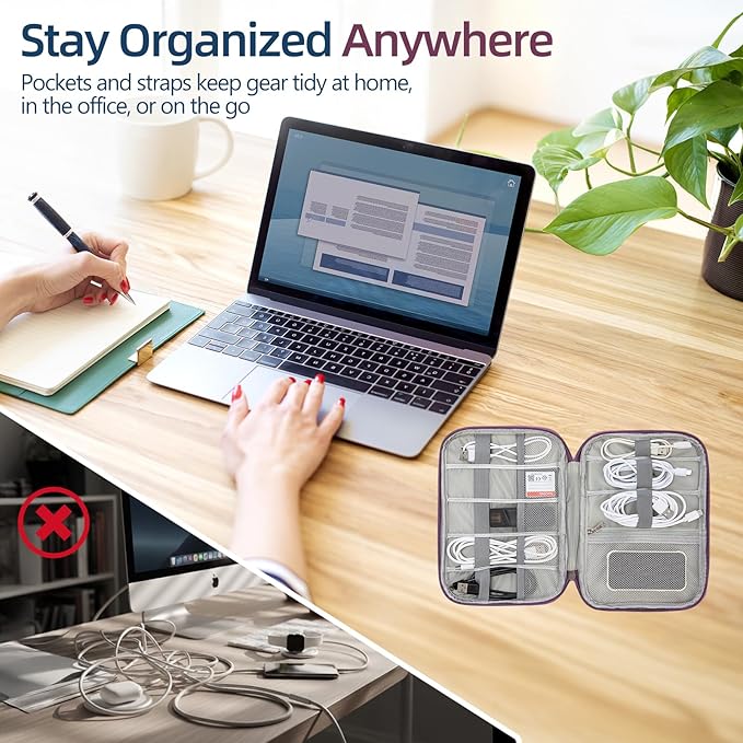 Electronics Organizer Travel Case,Travel Cable Organizer Pouch - Portable Storage Bag for Cord, Charger, Phone, Earphone, Electronic Accessories for Travel & Daily Use