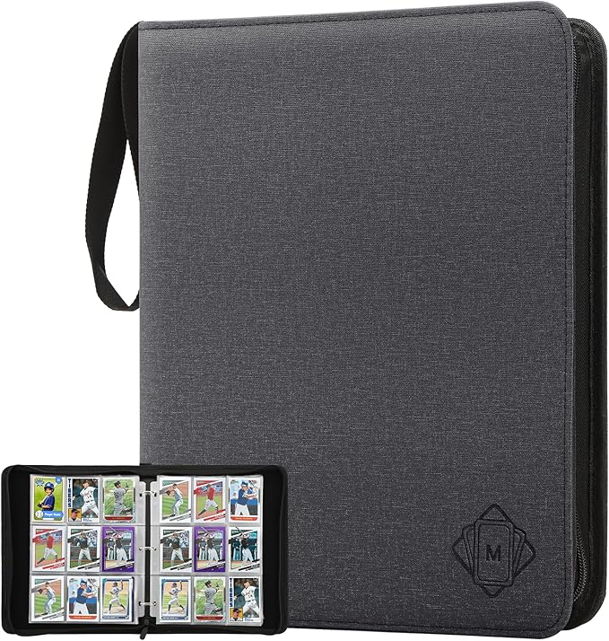 Trading Card Binder with Sleeves 9 Pocket Premium 720 Double Sided Pocket PU Card Collection Binder, Collectible Albums Card Folder for MTG, TCG, Sports Cards
