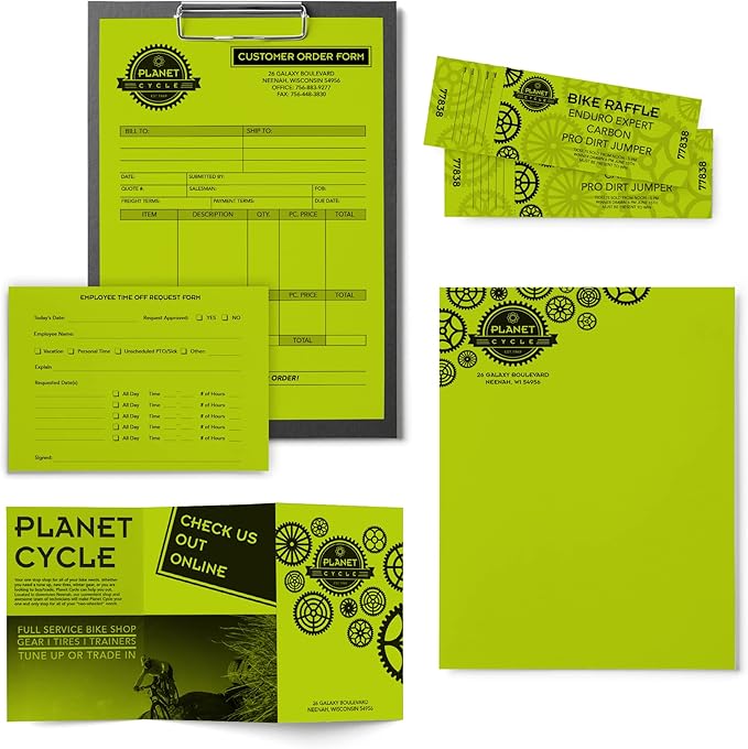 Neenah Astrobrights Bright Color Paper, 8 1/2in. x 11in., 24 Lb, FSC Certified, Terra Green, Ream Of 500 Sheets, 21588