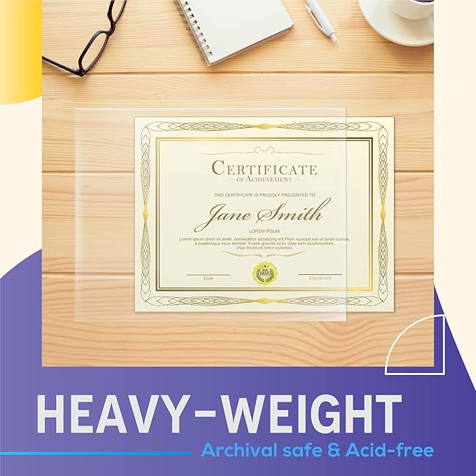 GOLD SEAL No Holes Sheet Protectors, Bulk Pack, Letter Size (8.5 x 11 Inch), Heavyweight Clear View Sheet Protectors, Top Loading, Document Protectors, Artwork Protectors,(50 Pack)