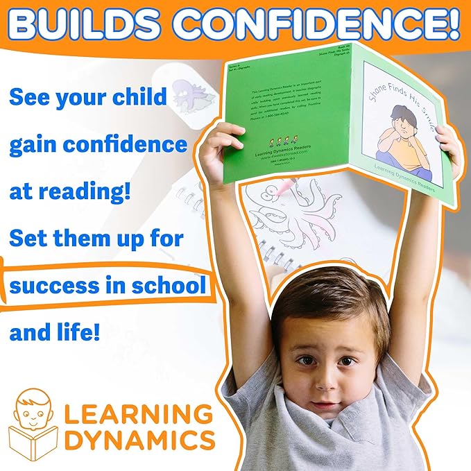 Learning Dynamics 53 Decodable Reading Books & Music CD – Basic Learn How to Read Books for 4-7 Year Olds – Teaches Phonics, Words & Reading – Includes 53 Unique Books to Start Reading