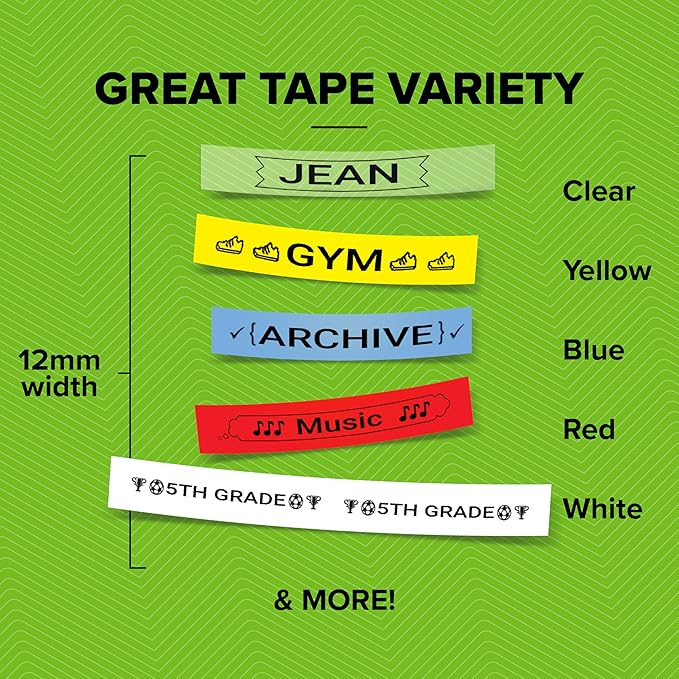 DYMO Authentic LT Plastic Labels | 12 mm x 4 m Roll | Black Print on Green Labels | for LetraTag Label Makers