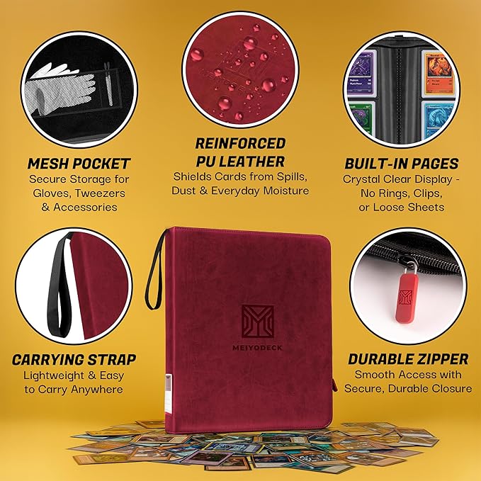 Toploader Binder | Holds 252 Toploaders | 9-Pocket | Ringless Double-Sided Pockets | Includes Collector Tweezers & Gloves | Premium Top Loader Binder for Trading Cards, Pokemon, Yu-Gi-Oh & TCG