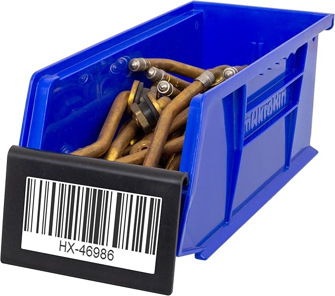 Akro-Mils 40410 Extended Label Holder for Akro-Mils Shelf Bins and ShelfMax Bins, Black, (24-Pack)