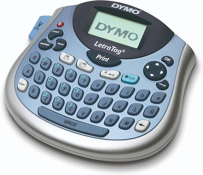 DYMO LetraTag Bundle, Handheld 100T Printer, Portable, QWERTY Keyboard, Includes 13ft Black on White Labels and 13ft Black on Clear Labels - Home Organization, Crafting, Labeling