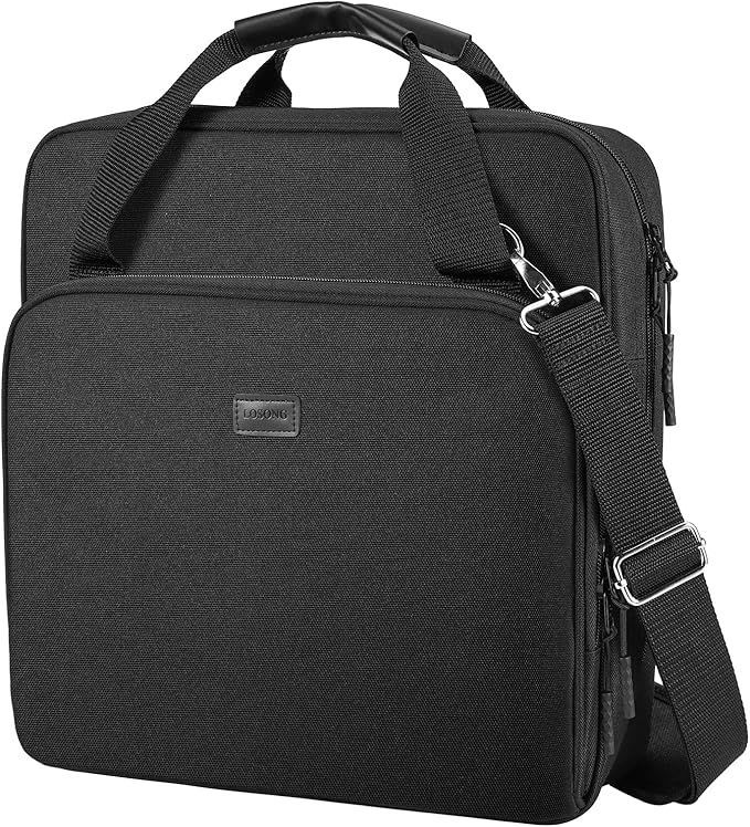 3 Ring Zipper Binder 2 Inch with Shoulder Strap 500 Sheet Capacity & Multi-Pockets for School and Office Binder Organizer, Compatible with 13-Inch MacBook/Tablet (Patent Design Black)