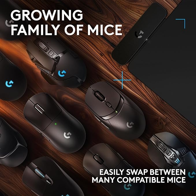 Logitech G POWERPLAY 2 Wireless Charging Mouse Pad for Compatible Gaming Mice, 34.5 X 28.4 cm (13.5 x 11.2 inches), 3.5 mm Height, for PC/Mac - Black
