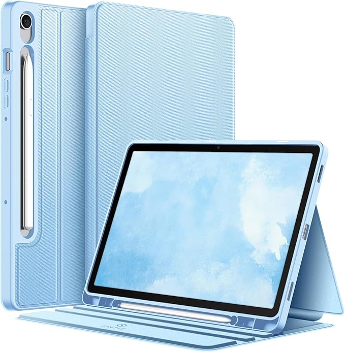 Fintie Case for Samsung Galaxy Tab S10 Lite/ S10 FE/ S9 FE 5G 10.9 Inch/Tab S9 11 Inch with S Pen Holder, Slim Shield Multiple Angle Stand with Soft TPU Back Shell Cover, Blue