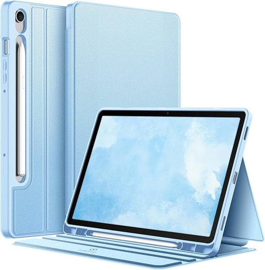 Fintie Case for Samsung Galaxy Tab S10 Lite/ S10 FE/ S9 FE 5G 10.9 Inch/Tab S9 11 Inch with S Pen Holder, Slim Shield Multiple Angle Stand with Soft TPU Back Shell Cover, Blue
