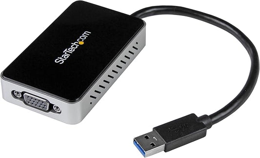 StarTech.com USB 3.0 to VGA Adapter with 1 Port USB Hub - 1920x1200 - External Video & Graphics Card - Dual Monitor Display Adapter - Supports Windows (USB32VGAEH)
