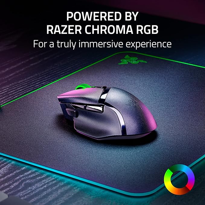 Razer Basilisk V3 X HyperSpeed Gaming Mouse - Optical - Wireless - Bluetooth/Radio Frequency - 2.40 GHz - Black - USB - 18000 dpi - 7 Button(s) - 7 Programmable Button(s) - Right-handed - 1 x AA Batte