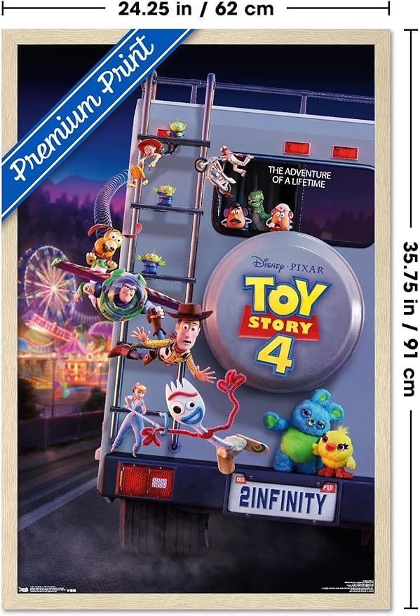Trends International Disney Pixar Toy Story 4 - Final One Sheet Wall Poster, 34L x 22.4W, Blonde Framed Version