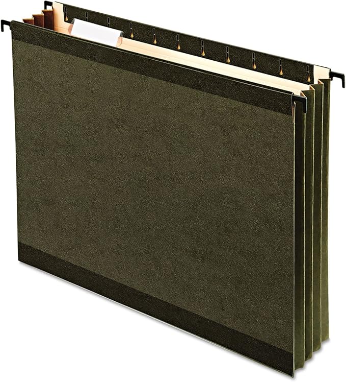 Pendaflex SureHook Reinforced Extra Capacity Hanging Pockets, Letter Size, Standard Green, 4/PK (09217)