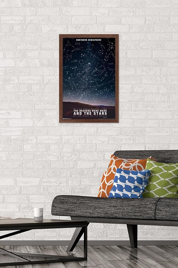 The Stars Wall Poster, 22.4L" x 14.7W", Mahogany Framed Version