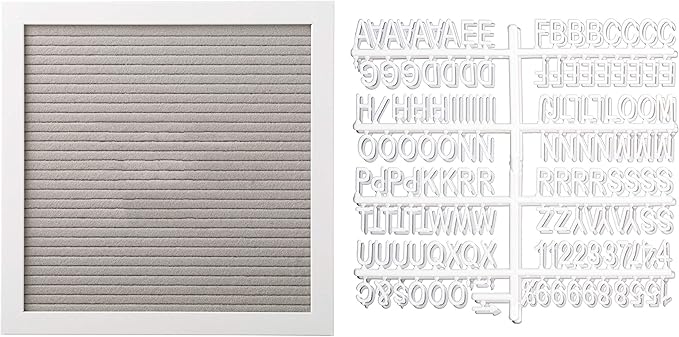 Pearhead Classic Wooden Letterboard, Gender-Neutral Baby Keepsake Nursery Décor, Photo Prop Message Board, Gray and White
