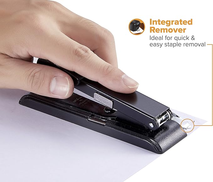 Bostitch Office B8 PowerCrown Travel & Desktop Stapler, 30 Sheet Capacity, Durable Metal, Black.