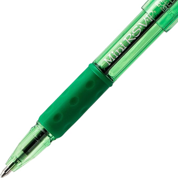 Pentel RSVP Mini Ballpoint Pen, (1.0mm) Medium Line, Green Ink, 12 pack (BK91MND-D)