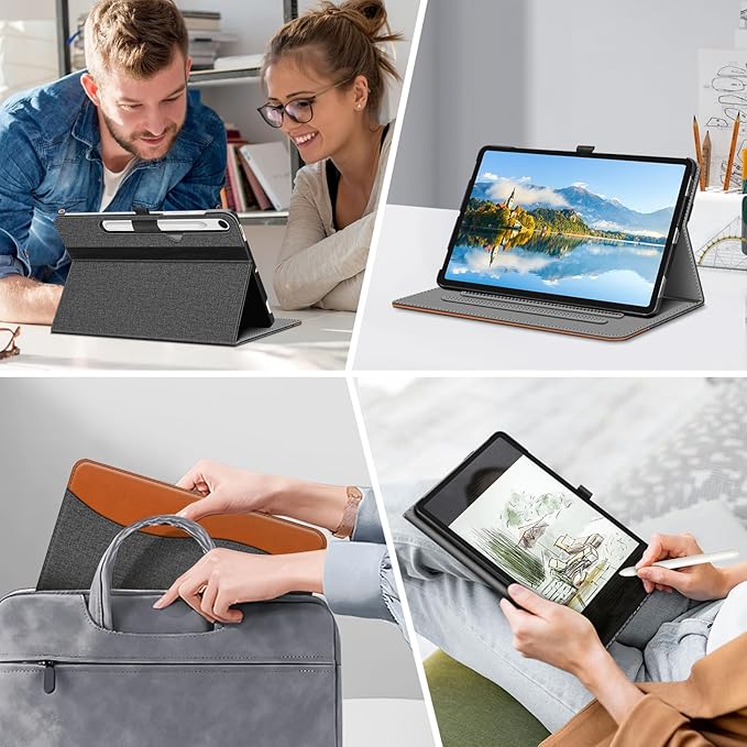 Fintie Case for Samsung Galaxy Tab S10 Lite/ S10 FE/ S9 FE 5G 10.9 Inch/Tab S9 11 Inch with S Pen Holder, Multi-Angle Viewing Protective Cover with Pocket, Auto Sleep/Wake, Denim Gray