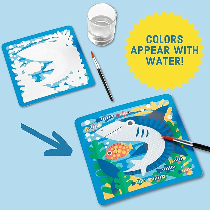 Mudpuppy Under The Sea – Color Magic Water Reveal Kit with Illustrations of Ocean Creatures for Children Ages 2 and Up