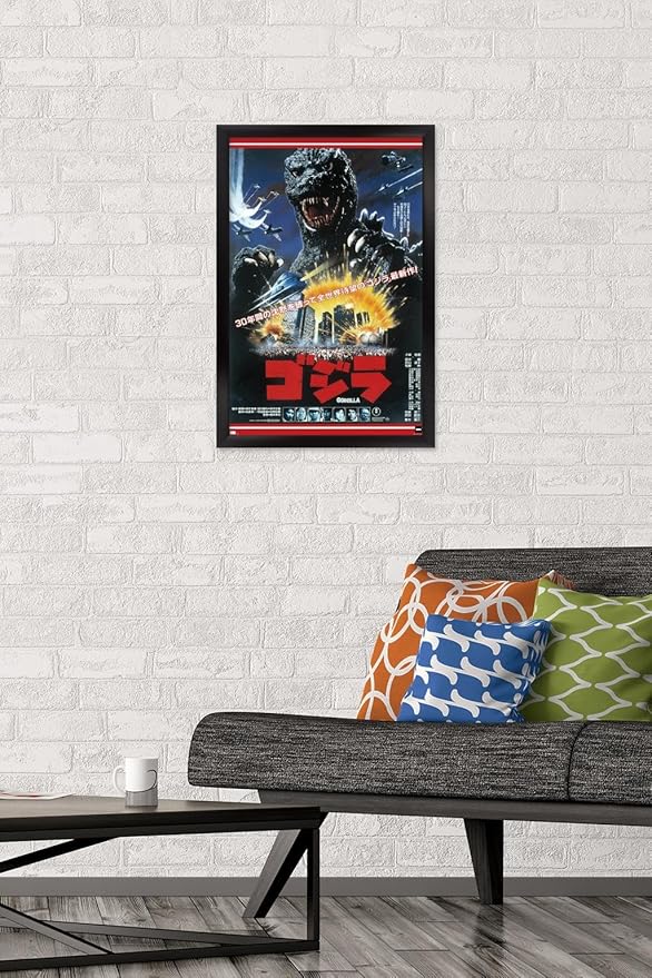 Trends International Godzilla - The Return Of Godzilla One Sheet Wall Poster, 22.4L x 14.7W, Black Framed Version