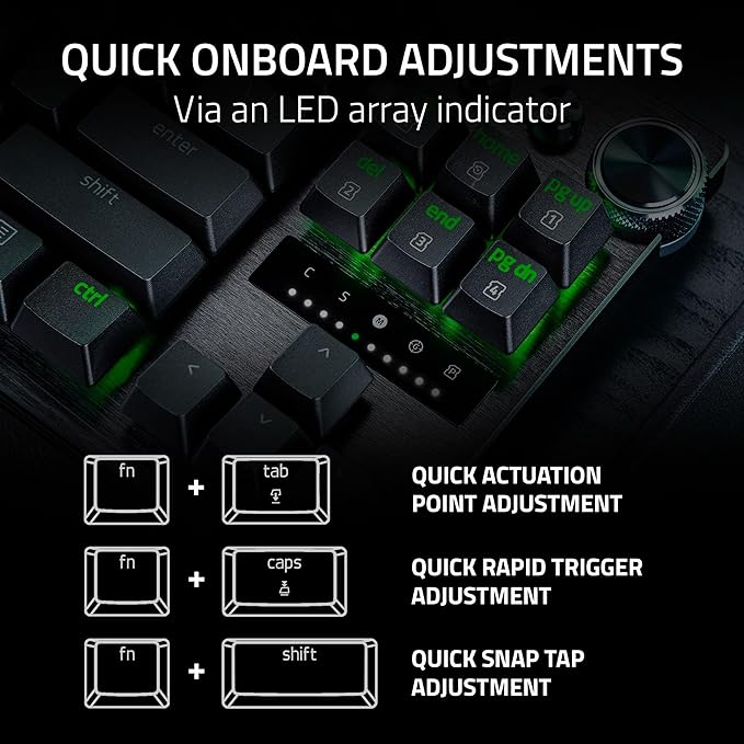 Razer Huntsman V3 Pro TKL Esports Gaming Keyboard: Analog Optical Switches - Razer Snap Tap - Rapid Trigger - Adjustable Actuation - Media Keys & Dial - Doubleshot PBT Keycaps - Wrist Rest - Black