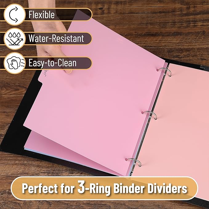Mr. Pen- 6 Tab Binder Dividers, Pack of 2 Sets (12 Total), Plastic for 3 Ring Binder
