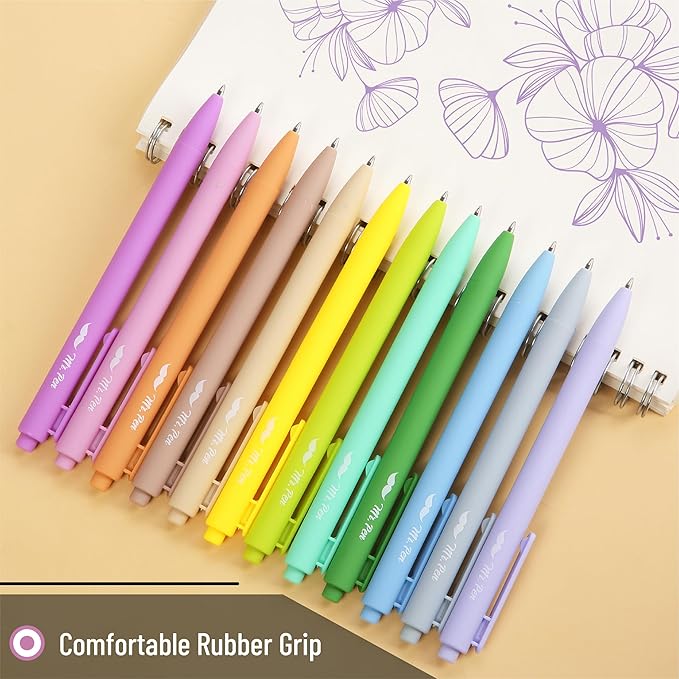 Mr. Pen- Retractable Gel Pens, 12 Pack, Light Vintage Ink Colors Gel Pens Fine Point, Fast Dry