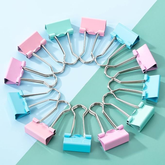Mr. Pen- Small Binder Clips, 50 pcs, 0.75", Small Size, Pastel Color Metal Binder Paper Clips, Paper Clamps for Office Supplies, Home, School, Business, Document Organizing