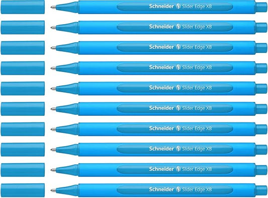 Schneider Slider Edge XB Ballpoint Pen, Box of 10, Light Blue (152210)