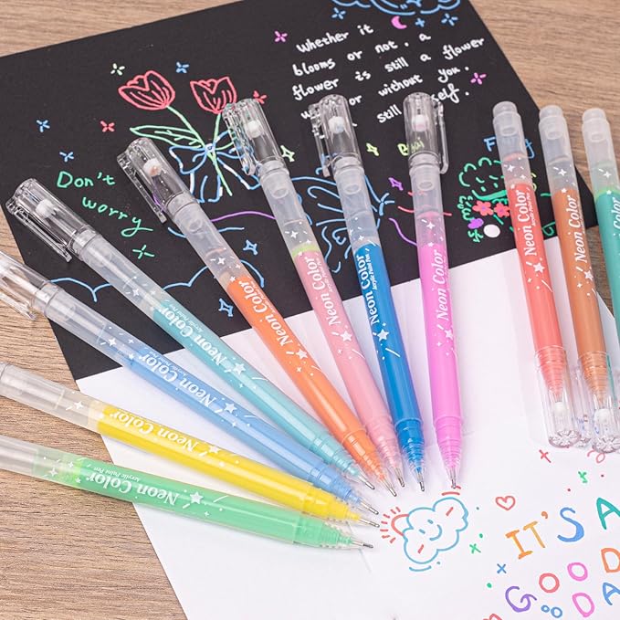 SASPOO Acrylic Gel Pens for Drawing,Colors Gel Paint Pens Ultra Fine ST Point 1.0, Set of Acrylic Marker Pens Color Ink for Journaling, Crafts Art Supplies (36)