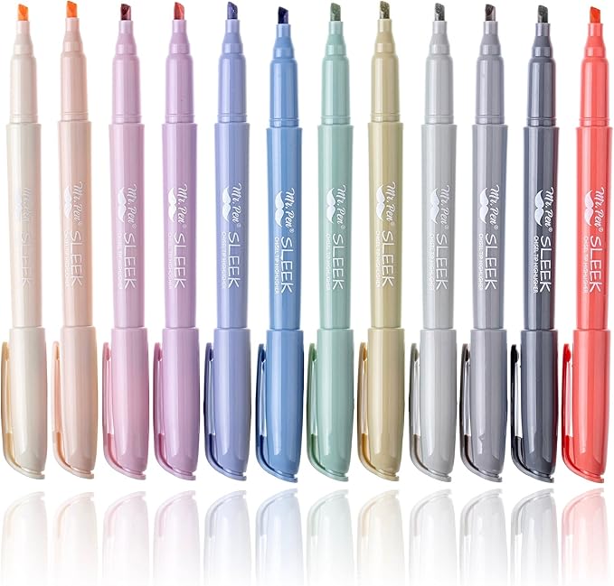Mr. Pen- Highlighters, 12 Pack, Chisel Tip, Morandi Colors, Highlighters Assorted Colors