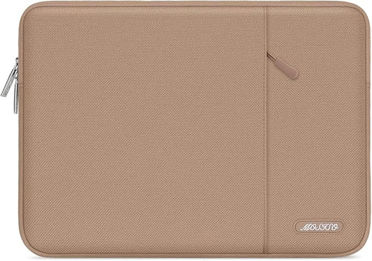MOSISO Laptop Case 16 inch, 15-15.6 inch Laptop Sleeve Compatible with MacBook Pro 16 M4 M3 M2 M1, HP Acer Dell Lenovo ASUS Notebook, Polyester Vertical Computer Sleeve Bag with Pocket, Bronze Brown
