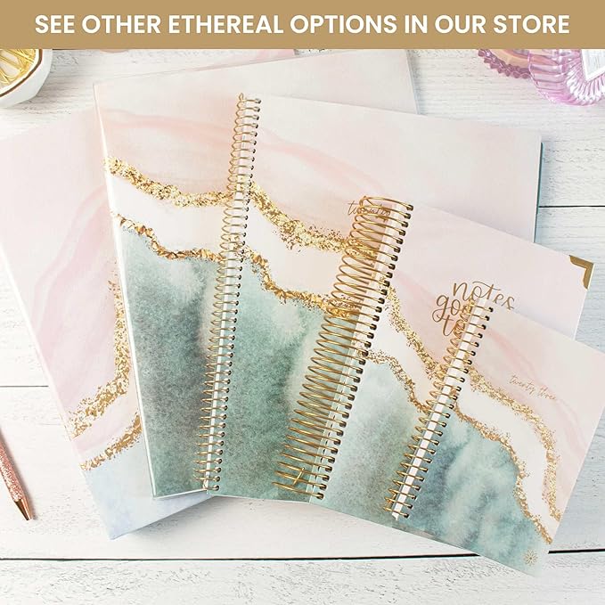 bloom daily planners Decorative File Folders - Set of Six Letter Size (8.5” x 11”) Organizers, 1/3 Cut Tabs - Assorted Designs - Ethereal Marble