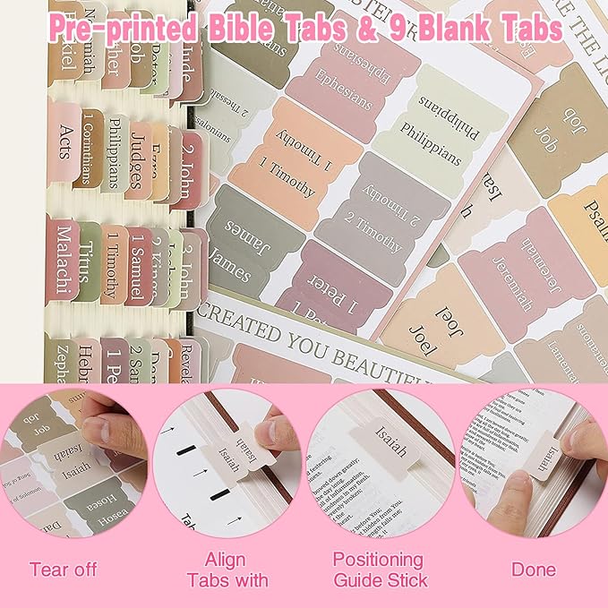 Bible Study Supplies Journaling Kit for Women,Pastel Highlighters & Pens, Bible Tabs, Stickers, Bookmarks, Cross Clips, Bible Accessories for Study, Faith,Inspiration & Scripture(91pcs)