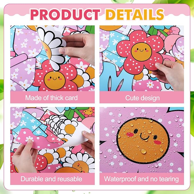 81 Pcs Spring Classroom Bulletin Board Decorations It's Time to Bloom Bulletin Board Colorful Flower Cutouts Classroom Wall Decor for Spring Elementary School Teacher Chalkboard Supplies