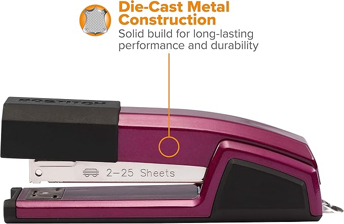 Bostitch Office Epic Metal 3 in 1 Stapler, 25 Sheet Capacity, Includes 210 Staples in Staple Storage Compartment & Integrated Remover,