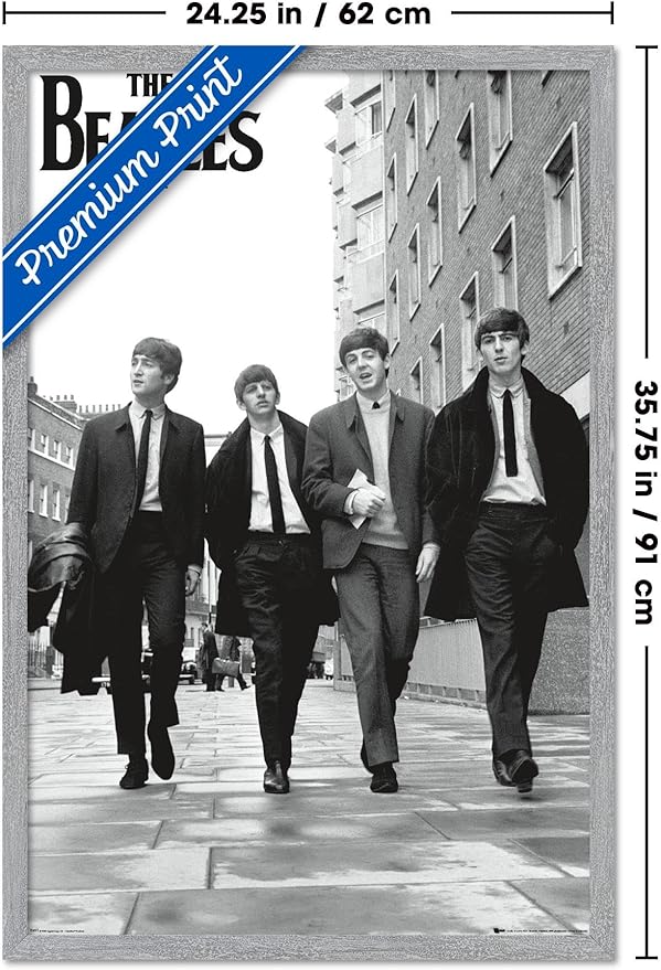 Trends International The Beatles - In London Wall Poster, 34L x 22.4W, Gray Framed Version
