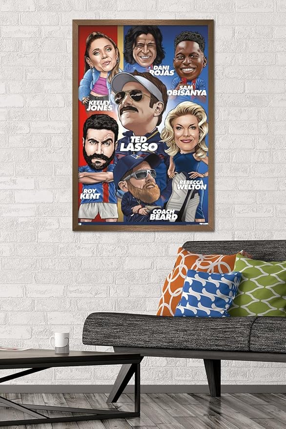 Ted Lasso - Character Grid Wall Poster, 34L" x 22.4W", Bronze Framed Version