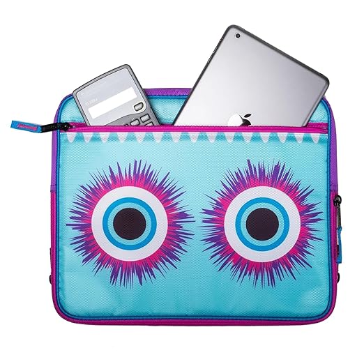 Case it 6 Pack Universal Monster Eye Zipper Binder with Removable Laptop Sleeve, 2-Inch O Rings, Shoulder Strap, LT-307-ME-C-MAG, Magenta