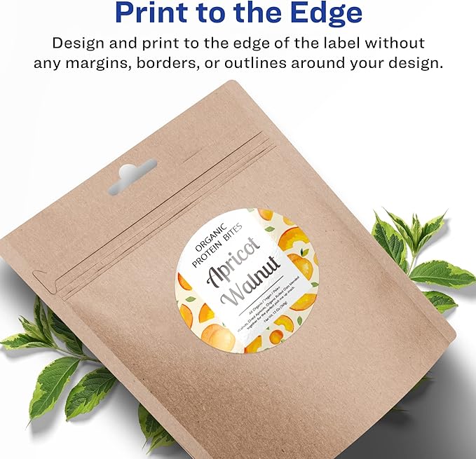 Avery Glossy White Round Labels, Sure Feed Technology, 3.5" Diameter, 40 Glossy White Labels, Print-to-The-Edge, Permanent Adhesive, Laser/Inkjet Printable