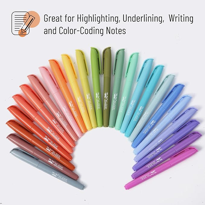 Mr. Pen- Pastel Highlighters, 24 Pack, Chisel Tip, Colorful, Cute Highlighters Assorted Colors, Quick Drying, Smear Resistant