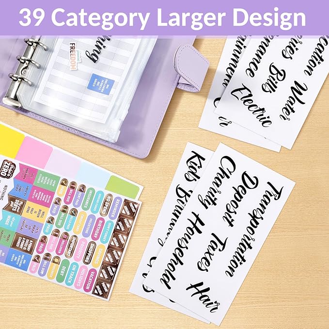 Sooez Budget Binder with Money Saving Challenge, Money Saving Binder with Cash Envelopes, Expense Sheets, Challenge Tracker & Category Labels, Envelope Savings Challenges Book for Home Office School