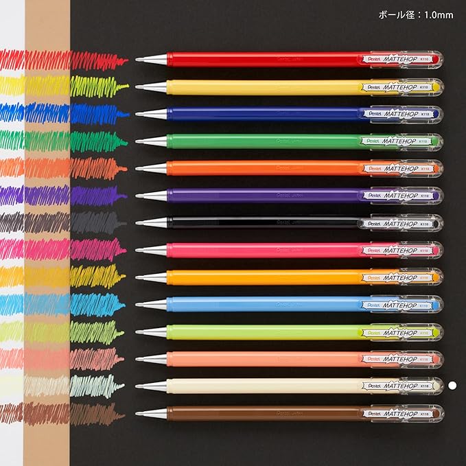 Pentel Color Ballpoint Pen, Matte Hop, Ivory White, 10 Count K110-VH