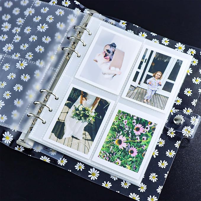A5 Photocard Sleeves 20pcs Frosted Sheet Protectors 2.5'' x 3.7'' 4 Pocket Picture Card Insets PP Photo Album Refill Pages for 6 Ring Binder (Frosted, A5-4Pocket)