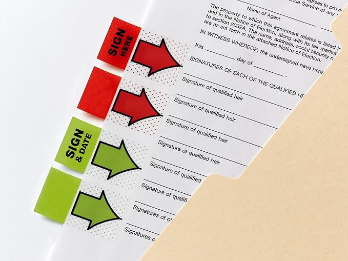 Post-it Sign and Date Flags, 50/Dispenser, 2 Dispensers/Pack, 1 in Wide, Bright Green (680-SD2) (Pack of 2)