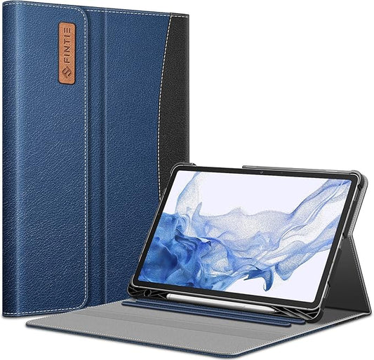 Fintie Case for Samsung Galaxy Tab S8/Tab S7 11 Inch (Model SM-X700/X706/T870/T875/T878) with Built-in S Pen Holder, Multiple Angle Portfolio Business Cover with Pocket Auto Sleep/Wake, Navy