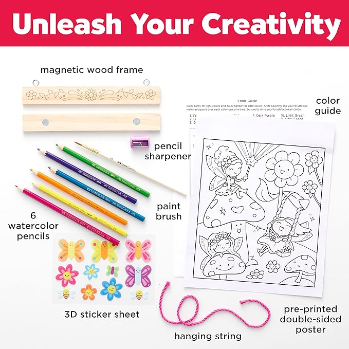 Faber-Castell Paint by Number Fairy Friends Pets - Kids Watercolor Fairies Toys (Ages 6+)
