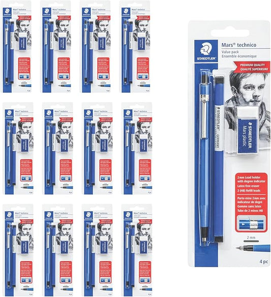 STAEDTLER Mars Technical Mechanical Pencil Set, Blue, 12 Pack